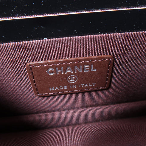 CHANEL Quilted CC SHW Wallet On Chain Mini WOC Chain Shoulder Bag Caviar Black