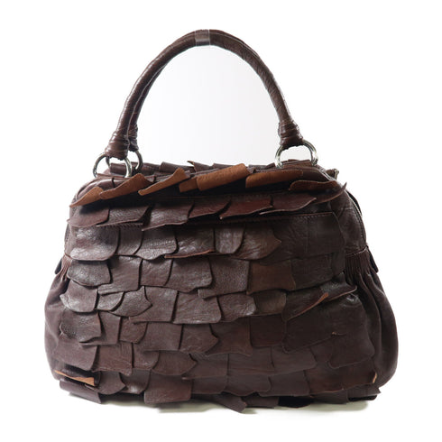 Miu Miu SHW Hand Bag Calfskin Leather Brown