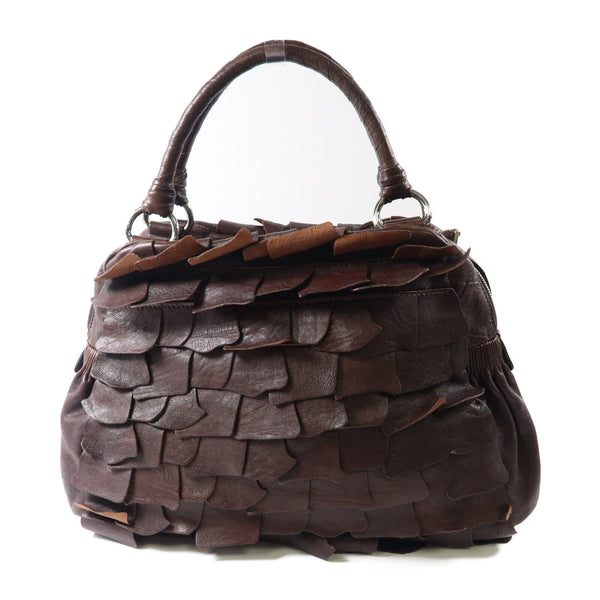 Miu Miu SHW Hand Bag Calfskin Leather Brown