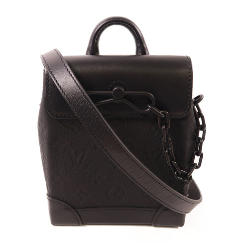 LOUIS VUITTON LV Nano Steamer Shoulder Bag M82772 Monogram Taurillon Black