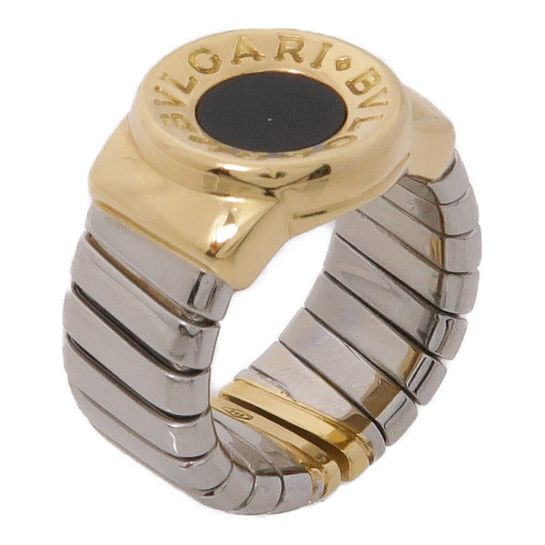 BVLGARI BLV Tubogas Ring US#4.5 18K Yellow Gold Stainless Steel
