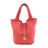 HERMES PHW Picotin MM Tote Bag Handbag Taurillon Clemence Leather Red