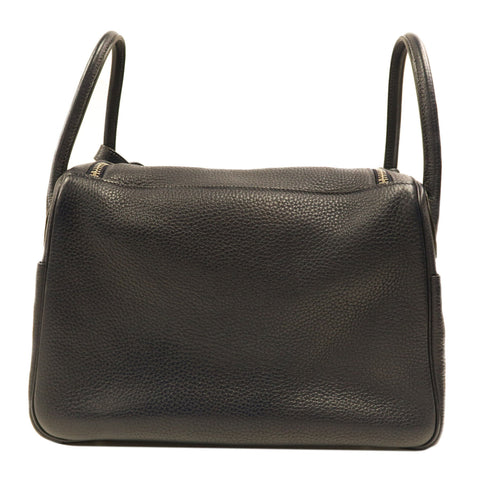 HERMES PHW Lindy 30 2 Way Shoulder Bag Handbag Clemence Leather Blue Nuit