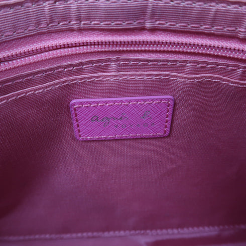 Agnes b SHW Shoulder Bag Calfskin Leather Pink