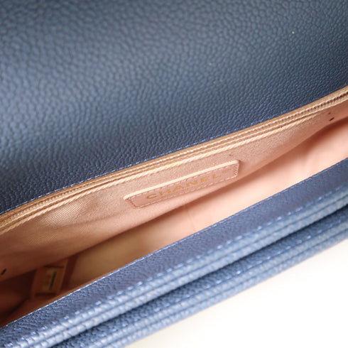 CHANEL CC GHW 2Way Shoulder Bag Calfskin Leather Blue