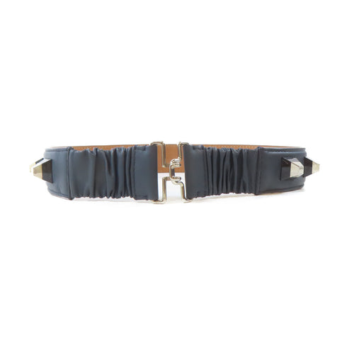 FENDI SHW Belt Calfskin Leather Black