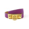 HERMES Rivale Double Tour Bracelet Bangle Swift Leather Anemone Purple #14.5cm