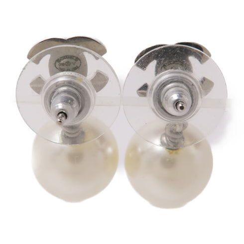 CHANEL CC Earrings Accessories PVC Metal Silver Transparent