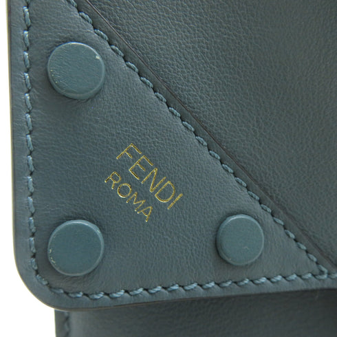 FENDI GHW 2 Way Shoulder Bag/Handbag 8BT303 Calfskin Leather Blue