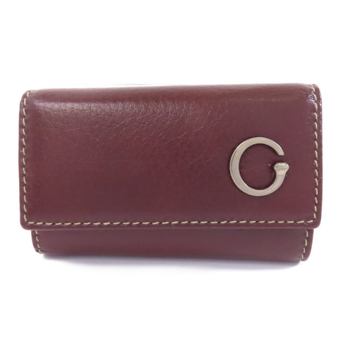 GUCCI GG SHW Key Case Holder 212177 Calfskin Leather Bordeaux Color