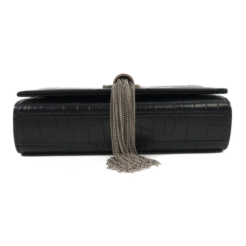 SAINT LAURENT YSL SHW Shoulder Bag Calfskin Leather DMR354120 Black