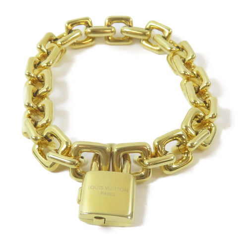 LOUIS VUITTON LV Padlock Charm Bracelet 18K Yellow Gold #16.5cm