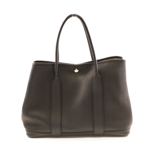 HERMES PHW Garden Party PM Totebag Negonda Leather Bleu Indigo Navy Blue