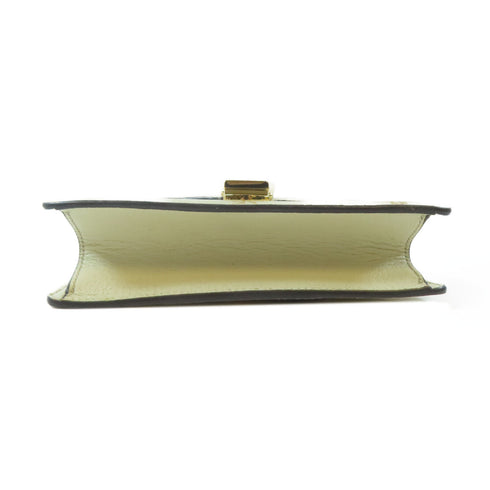 GUCCI GG GHW Sylvie Mini Bag 2Way Shoulder Handbag 470270 Calfskin Leather White