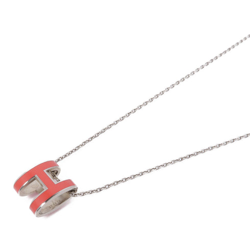 HERMES Necklace pop H Accessories Enamel/Metal Red/Silver
