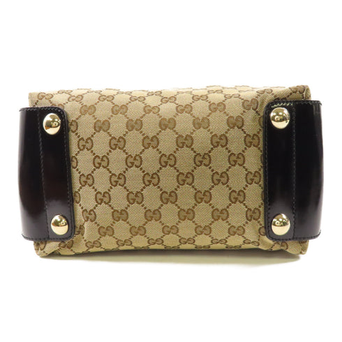GUCCI GHW Handbag 203526 GG Canvas Brown