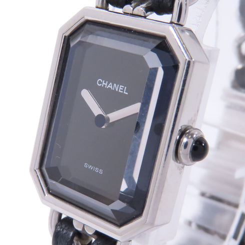CHANEL CC Premiere M Quartz Watch H0451 Stainless Steel Black