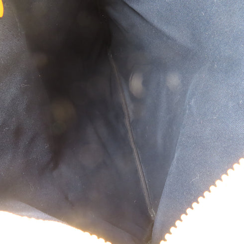 GUCCI GG GHW Tote Bag 211136 PVC Coated Canvas Leather White Orange