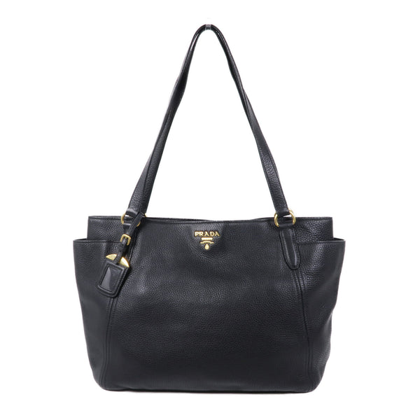 PRADA GHW Shoulder Bag BR4870 Calfskin Leather Black