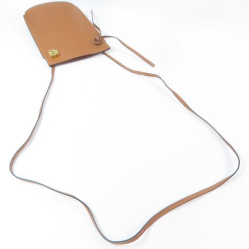 LOEWE GHW Dice Pocket Shoulder Bag C630R12X01 Calfskin Leather Brown