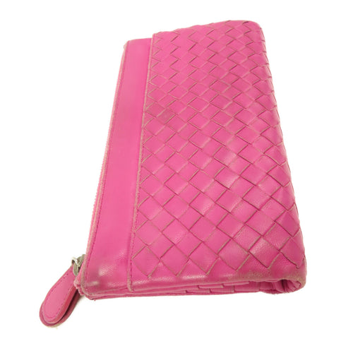 BOTTEGA VENETA BV GHW Long Wallet Calfskin Leather Purple