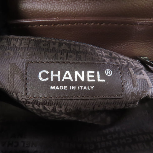 CHANEL Quilted CC SHW Shoulder Bag Caviar Leather Brown