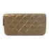 CHANEL Quilted CC SHW Long Wallet Calfskin Leather Gold