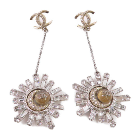 CHANEL CC Rhinestones Earrings A17K Metal Gold and Silver Tone Color