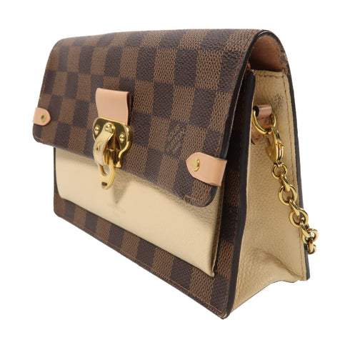 LOUIS VUITTON LV GHW Vavin Chain Wallet Chain Shoulder N60237 Damier Brown/Cream