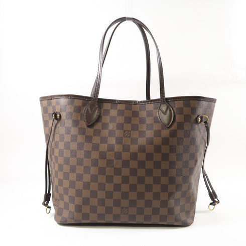 LOUIS VUITTON LV GHW Neverfull MM Shoulder Tote Bag N51105 Damier Ebene Brown