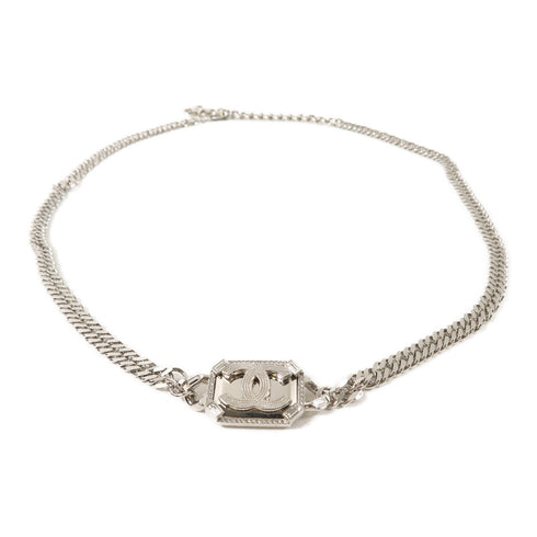CHANEL CC Waist Chain Belt B22/P Metal Silver