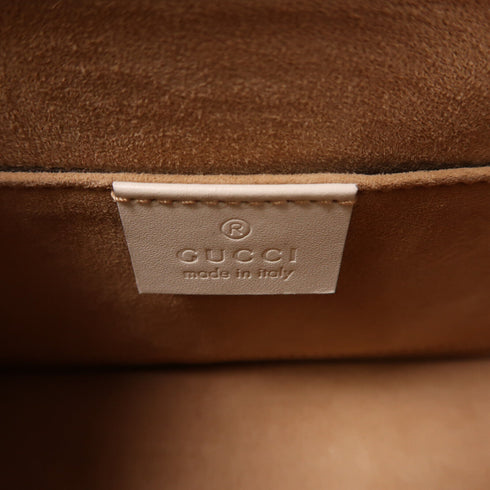 GUCCI GG GHW Sylvie Mini 2 Way Shoulder Bag 470270 Calfskin Leather White