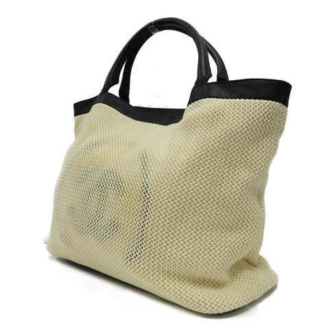 CHANEL CC Handbag Fabric Beige/Black