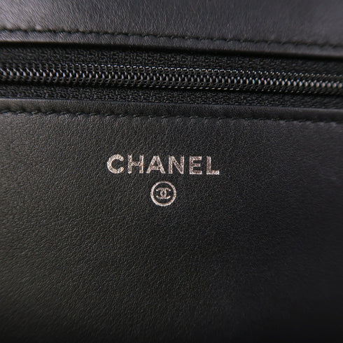 CHANEL CC SHW WOC Wallet On Chain Shoulder Bag Patent Leather Black