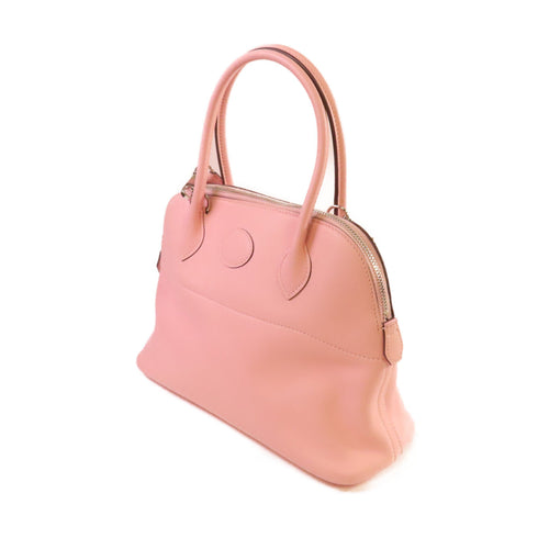 HERMES PHW Bolide 27 Handbag Shoulder Bag Crossbody Swift Leather Rose Sakura