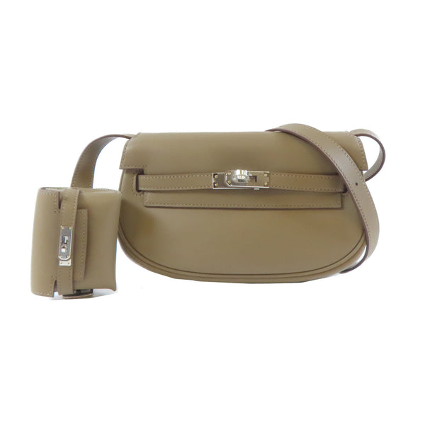 HERMES PHW Kelly Moove Shoulder Crossbody Bag Veau Swift Leather Etoupe Brown