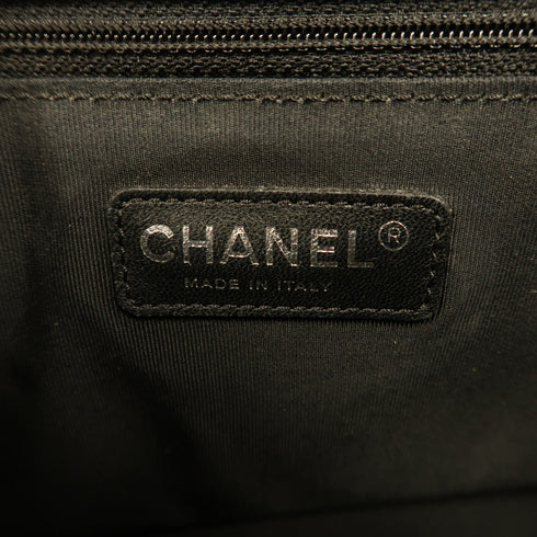 CHANEL CC SHW Boy 28 Chain Shoulder Bag Patent Leather Blue