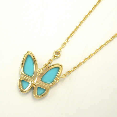 Van Cleef & Arpels De Papillon Necklace pendant K18YG Diamond Turquoise used
