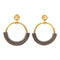 HERMES Loop Earrings Metal Gold/Navy