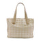 CHANEL CC GHW New Travel Line Tote Bag Handbag Nylon Beige