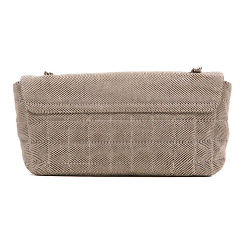 CHANEL CC SHW Camellia No.5 Chain Shoulder Bag Canvas Grey/Yellow