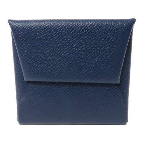 HERMES PHW Bastia Coins Case Purse Veau Epsom Leather Blue