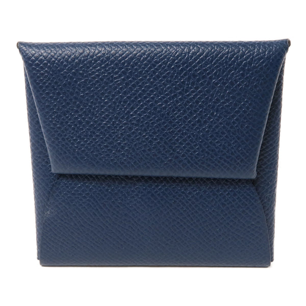 HERMES PHW Bastia Coins Case Purse Veau Epsom Leather Blue