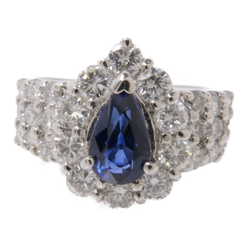JEWELRY Sapphire Diamond Ring PT900 Platinum US#6