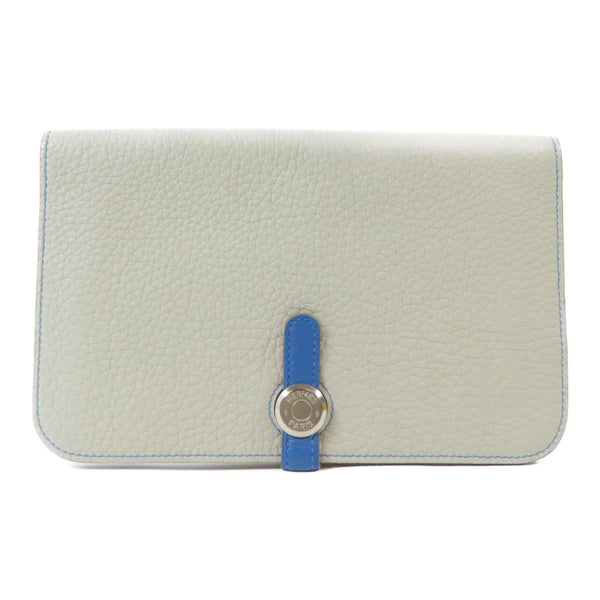 HERMES PHW Dogon Wallet Bifold Wallet Togo Leather Gray