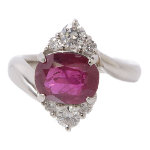 JEWELRY Ruby Diamond Ring PT900 Platinum US#5