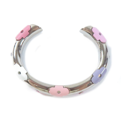 LOUIS VUITTON LV Resin Daily Monogram Bracelet H64405 Metal Silver Pink