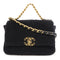 CHANEL CC Chanel 19 2 Way Chain Shoulder Bag Cotton Black