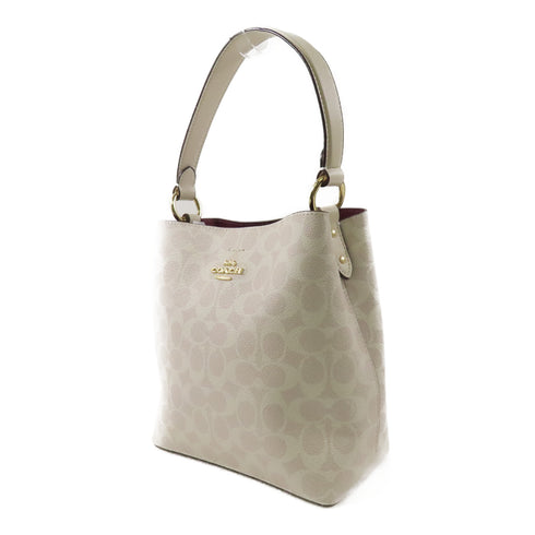 COACH GHW 2 Way Shoulder Bag C2081 PVC Coated Canvas