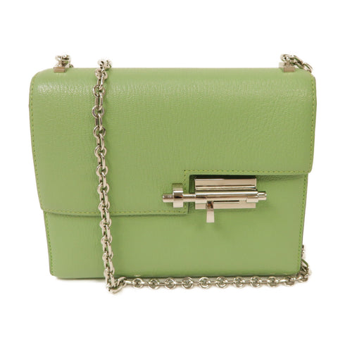 HERMES PHW Verrou Mini Chain Shoulder Bag Chevre Leather Vert Criquet Green